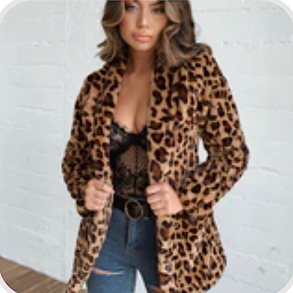 TIGERMIST Leopard faux fur jacket
